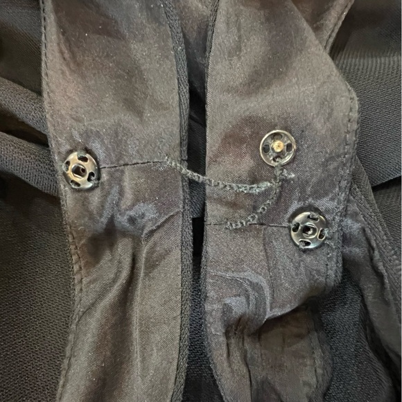 Y2K J.Crew Black Midi Dress V-Front & Back size 6 8 M Fit & Flare - Picture 15 of 15